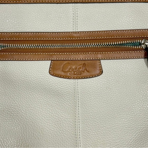 Coach Legacy Leather Tote Bag White & Tan | Style F14693 - Picture 2 of 12